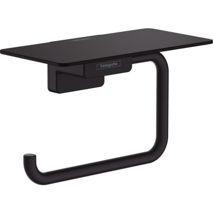 Hansgrohe AddStoris, suport hârtie igienică cu raft, negru mat, HAN-41772670