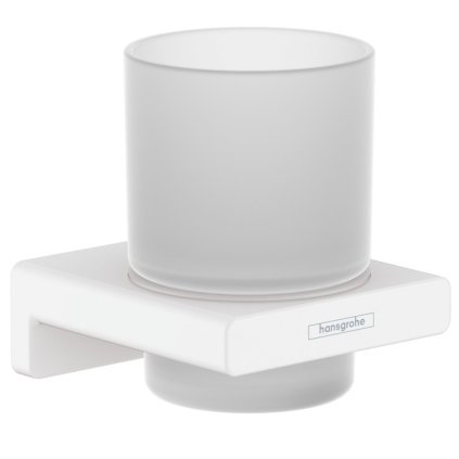 Hansgrohe AddStoris, recipient pentru igiena bucala, alb mat, HAN-41749700