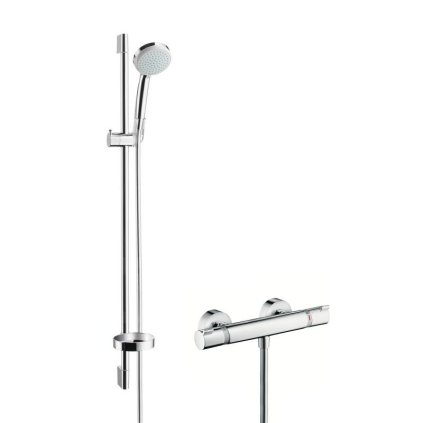 Hansgrohe Croma 100, Set de duș Vario cu termostat, EcoSmart 9 l/min, crom, HAN-27033000