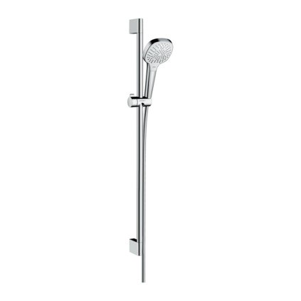Hansgrohe Croma Select E, set de dus Multi EcoSmart 9 l/min cu tija de dus 90 cm, alb/crom, HAN-26591400