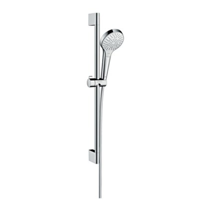 Hansgrohe Croma Select S, set de dus Multi EcoSmart 9 l/min cu tija de dus 65 cm, alb/crom, HAN-26561400