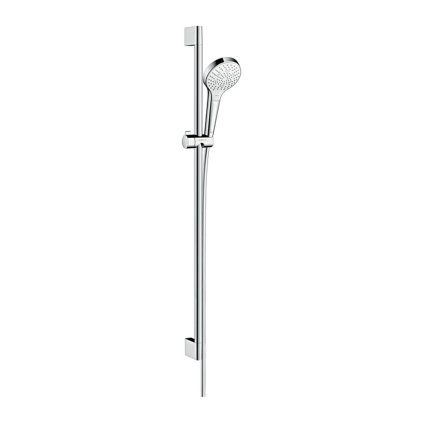 Hansgrohe Croma Select S, set de dus Multi EcoSmart 9 l/min cu tija de dus 90 cm, alb/crom, HAN-26571400