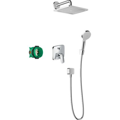 Hansgrohe Crometta E, sistem de duș 240 1jet cu baterie cu manetă, crom, HAN-27957000