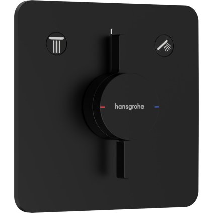Hansgrohe DuoTurn Q, robinet ascuns pentru 2 aparate, negru mat, HAN-75414670