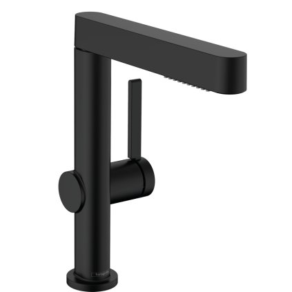Hansgrohe Finoris, baterie lavoar 230, cu ieșire Push-Open și jet extras, EcoSmart, negru mat, HAN-76063670