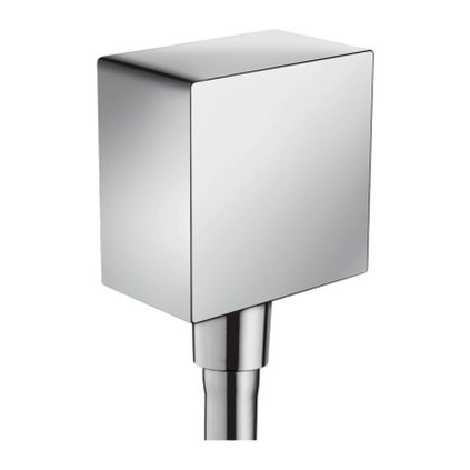 Hansgrohe FixFit, cot de perete pătrat cu supapă de reținere, crom, HAN-26455000
