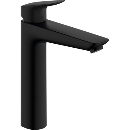 Hansgrohe Logis, baterie lavoar cu manetă 190 cu set de scurgere cu tijă de tragere, negru mat, HAN-71090670