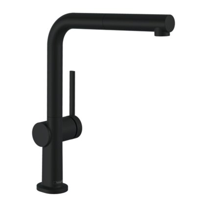 Hansgrohe M54, baterie pentru chiuveta Talis cu capăt extras, negru mat, HAN-72808670