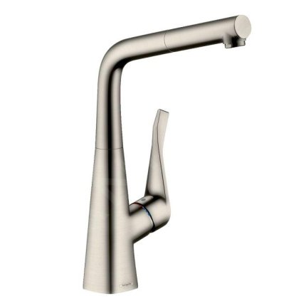 Hansgrohe M71, robinet pentru chiuveta M7114-H320 cu spray extractibil, sBOX, aspect inox, HAN-73812800