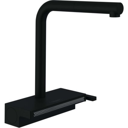 Hansgrohe M81, baterie pentru chiuvetă Aquno Select 250, cu capăt extractibil și jet de duș plat, sBox, negru mat, HAN-73830670