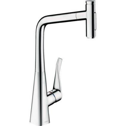 492197 hansgrohe metris select m71 kuchynska pakova bateria 320 vytahovatelna sprska 2jet sbox chromova han 73816000