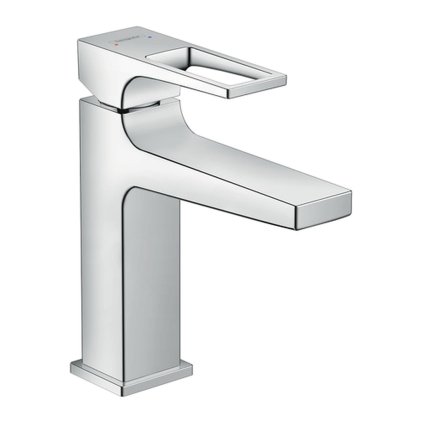 Hansgrohe Metropol, baterie lavoar cu manetă 110 cu garnitură de gunoi, crom, HAN-74507000