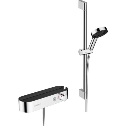 Hansgrohe Pulsify Select S, set de dus 105 3jet Relaxation cu termostat, tija de dus 65 cm, crom, HAN-24260000