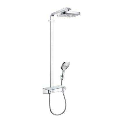 Hansgrohe Raindance Select E, Showerpipe 300 2jet EcoSmart 9 l/min cu termostat ShowerTablet Select 300, crom, HAN-27283000