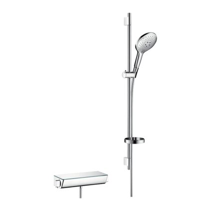 483773 hansgrohe raindance select s sprchova suprava 150 3jet s termostatom ecostat select a sprchovou tycou 90 cm biela chromova han 27037400