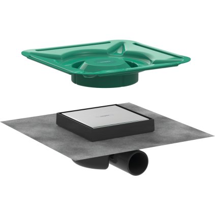 487715 hansgrohe raindrain spot podlahova odtokova suprava mriezka 150 150 dlazba zozadu krytu kartacovana nerezova ocel han 56112800