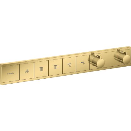 Hansgrohe RainSelect, modul termostatic ascuns pentru 5 aparate, auriu, HAN-15384990