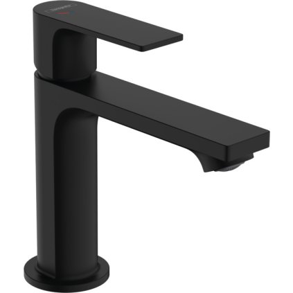 Hansgrohe Rebris E, baterie lavoar 110 cu set de scurgere cu tragere, CoolStart, negru mat, HAN-72559670