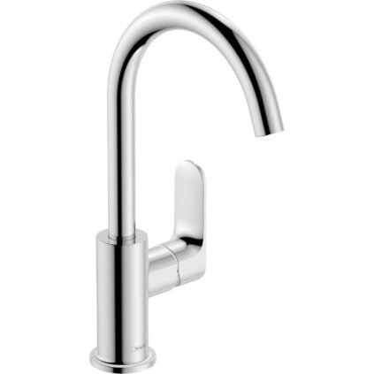 Hansgrohe Rebris S, baterie pentru chiuvetă înaltă 210 cu gura de scurgere pivotantă și garnitură de evacuare, crom, HAN-72536000