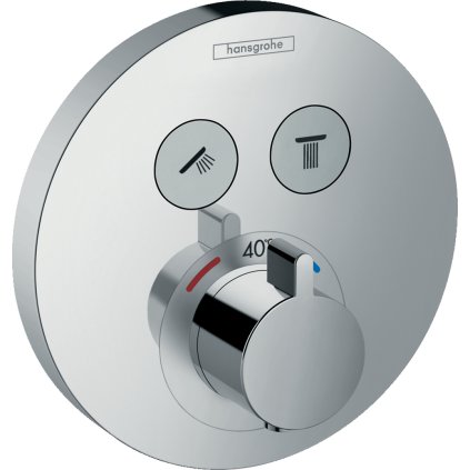Hansgrohe Shower Select, robinet termostatic sub tencuiala pentru 2 aparate, crom, HAN-15743000