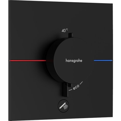 Hansgrohe ShowerSelect Comfort E, termostat ascuns pentru 1 aparat și priză suplimentară, negru mat, HAN-15575670