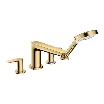 Hansgrohe Talis E, baterie pentru baie, montaj cu 4 orificii, auriu lucios, HAN-71748990