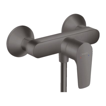 Hansgrohe Talis E, baterie de duș cu manetă de perete, crom negru periat, HAN-71760340