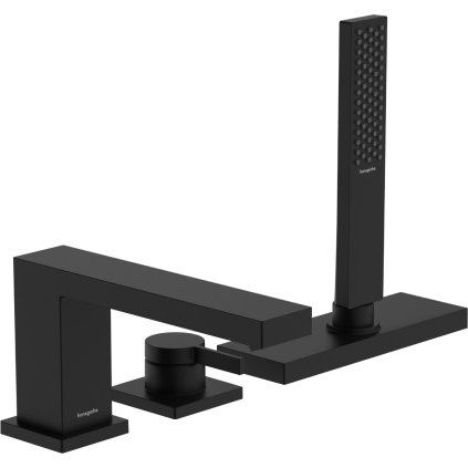 Hansgrohe Tecturis E, robinet cu 3 găuri pentru marginea căzii, negru mat, HAN-73443670