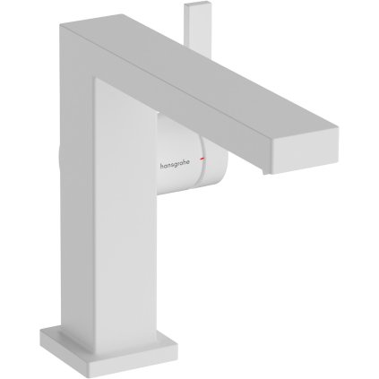 Hansgrohe Tecturis E, baterie lavoar cu manetă 110 Fine CoolStart EcoSmart+ cu set de scurgere, alb mat, HAN-73023700