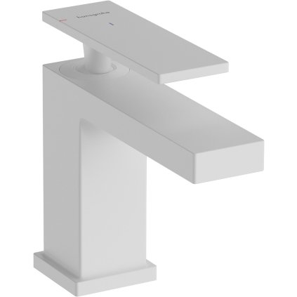 Hansgrohe Tecturis E, baterie lavoar cu manetă 80 CoolStart EcoSmart+ cu set de scurgere, alb mat, HAN-73002700