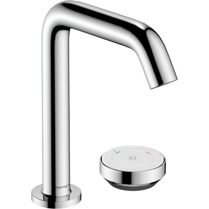 Hansgrohe Tecturis S, baterie pentru chiuvetă cu două orificii 150 CoolStart EcoSmart+ cu set de scurgere, crom, HAN-73353000