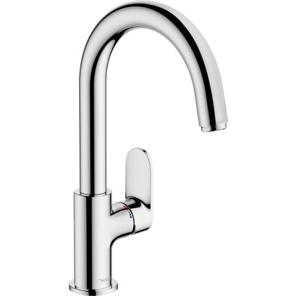 Hansgrohe Vernis Blend, baterie pentru chiuvetă înaltă 200 cu braț pivotant și garnitură de gunoi cu tragere, EcoSmart, crom, HAN-71554000