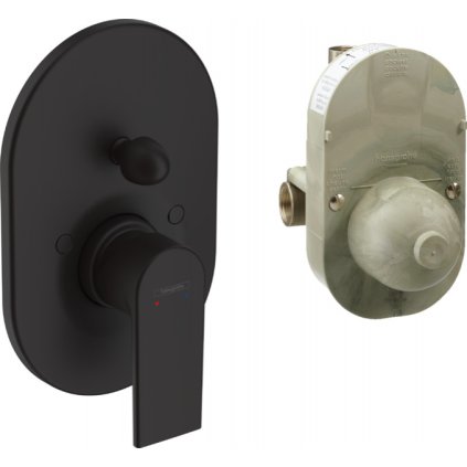 Hansgrohe Vernis Shape, robinet de baie ascuns, cu corp, negru mat, HAN-71472670