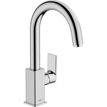 Hansgrohe Vernis Shape, baterie lavoar înaltă cu priză și gura pivotantă, EcoSmart, crom, HAN-71564000