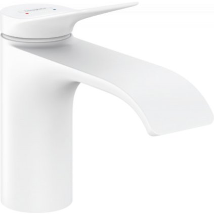 Hansgrohe Vivenis, baterie lavoar 80, cu evacuare, EcoSmart, alb mat, HAN-75010700
