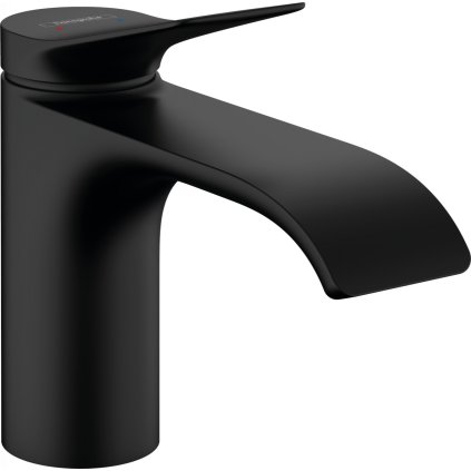 Hansgrohe Vivenis, baterie lavoar 80, cu evacuare, EcoSmart, negru mat, HAN-75010670