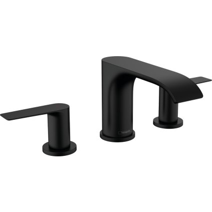 Hansgrohe Vivenis, baterie lavoar cu priza, instalatie cu 3 orificii, EcoSmart, negru mat, HAN-75033670
