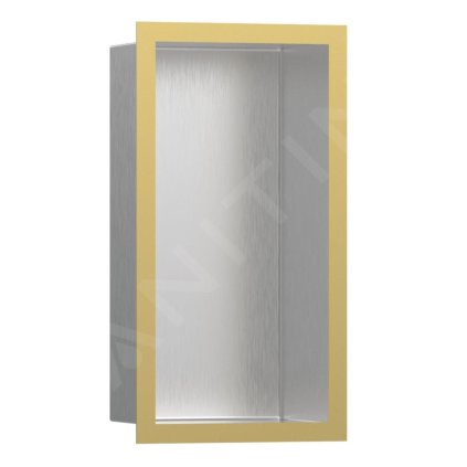 Hansgrohe XtraStoris Individual, nișă de perete cu cadru de design, 300x150x100 mm, oțel inoxidabil periat/aspect auriu, HAN-56094990