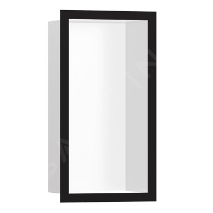 Hansgrohe XtraStoris Individual, nișă de perete cu cadru de design, 300x150x100 mm, alb mat/negru mat, HAN-56096670