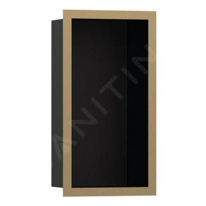 Hansgrohe XtraStoris Individual, nișă de perete cu cadru de design, 300x150x100 mm, negru mat/bronz periat, HAN-56095140
