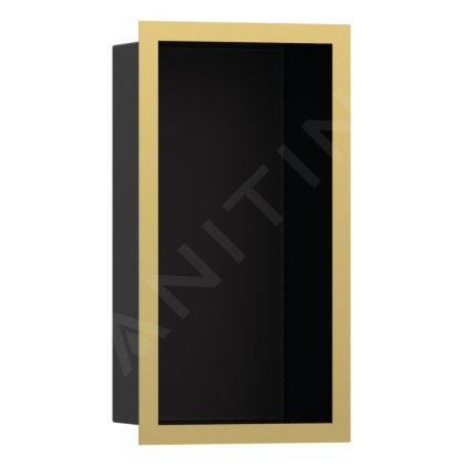 Hansgrohe XtraStoris Individual, nișă de perete cu cadru de design, 300x150x100 mm, negru mat/aspect auriu lustruit, HAN-56095990