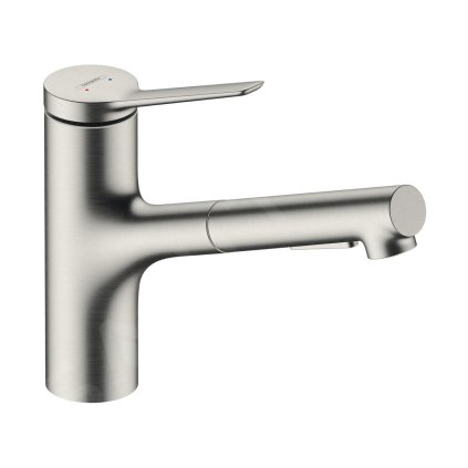 Hansgrohe Zesis M33, robinet pentru chiuveta 150, cu spray extractibil, aspect inox, HAN-74800800