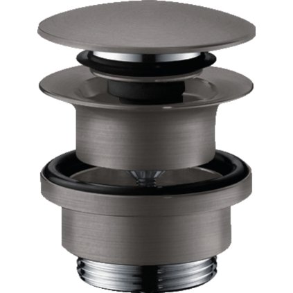 Hansgrohe, Set de gunoi Push-Open pentru robinete de lavoar și bideu, crom negru periat, HAN-50100340