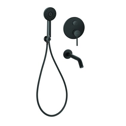Invena Dafni, set cadă-duș ascuns, negru mat, INV-BS-88-W04-A