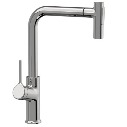 Invena Farsala, baterie pentru chiuveta inalta cu gura extragabila cu 2 functii h-369, crom, INV-BZ-40-L01-S