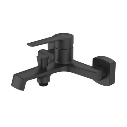 Invena Fira, baterie pentru cada montata pe perete, negru mat, BW-71-004-V