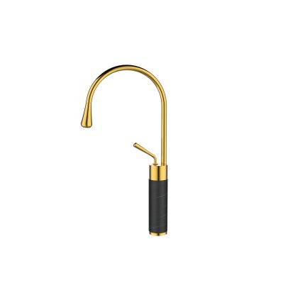 Invena Gabro, baterie pentru lavoar înalt, auriu-negru mat, INV-BU-33-W17-V