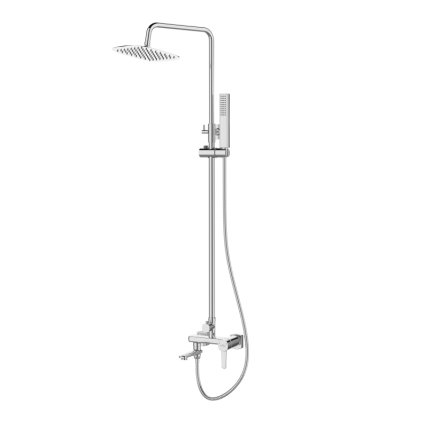 Invena Glamour Trend, set cada-dus cu cap de dus cu efect de ploaie 22x22 cm, crom lucios, INV-AU-05-B01-V