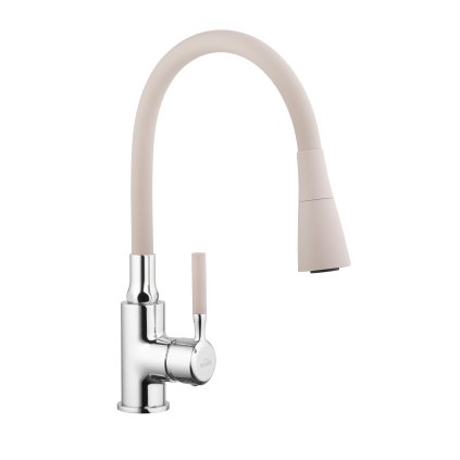 Invena Hula, baterie chiuveta inalta 2 functii, bej-crom, INV-BZ-85-L03-L