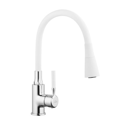 Invena Hula, baterie chiuveta inalta 2 functii, alb-crom, INV-BZ-85-L02-L